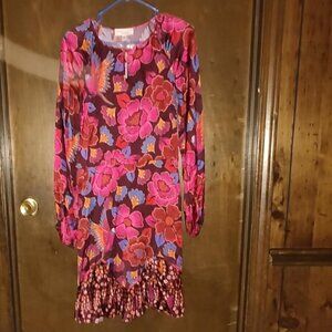 philosophy women's colorful print long sleeve dress nwt